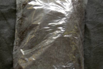Clear, plastic bag of Hapu'u Tree Fern Fibers