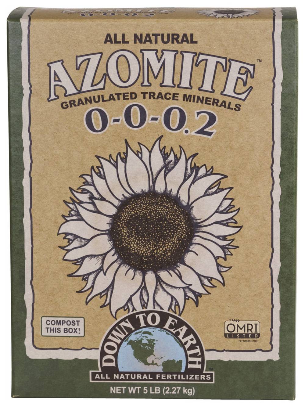 Box of Down To Earth Azomite Granulated