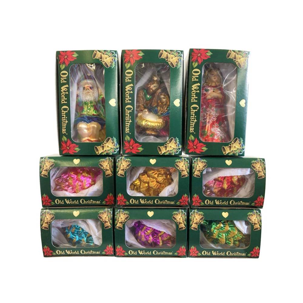 Individually wrapped Old World Christmas tree ornaments