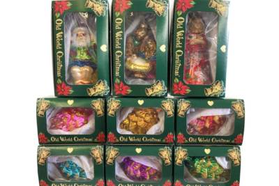 Individually wrapped Old World Christmas tree ornaments